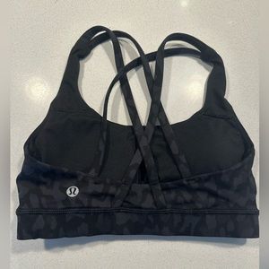 New Lululemon Energy Sports Bra- Black Leopard Print